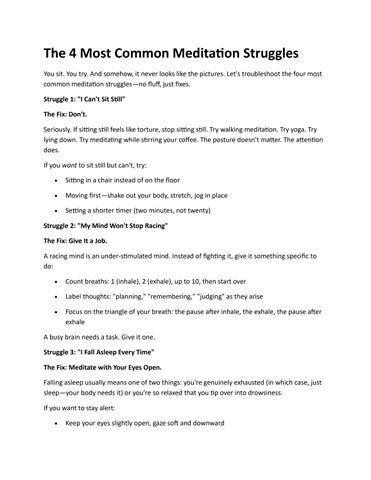 The 4 Most Common Meditation Struggles