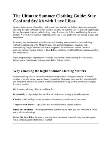 The Ultimate Summer Clothing Guide