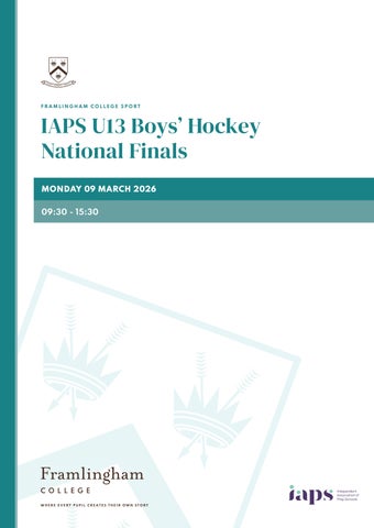 U13 Hockey National Finals Programme - March 2026