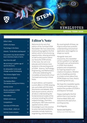 STEM Newsletter Spring 2026