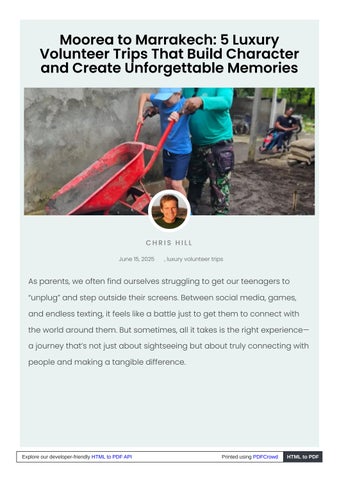 Luxury Volunteer Trips