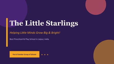 The Little Starlings | Best Preschool & Play School in Jaipur!