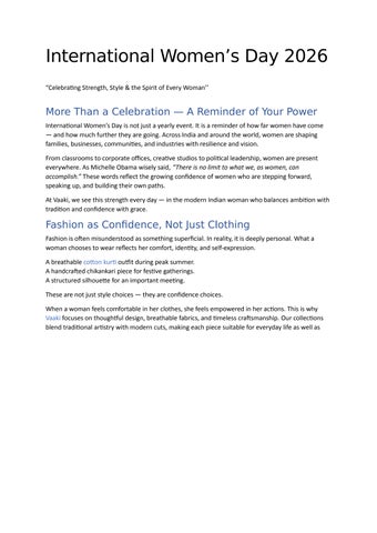 International Women's Day