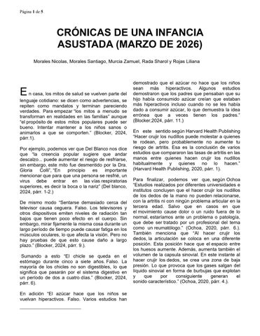 Crónicas de una infancia asustada