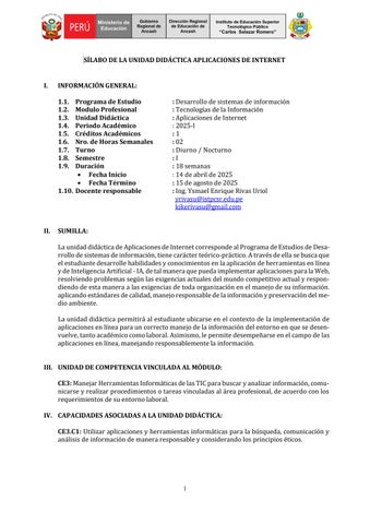 Informacion de Ciclo