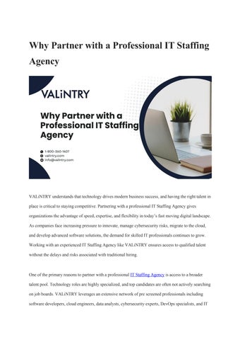Why Partner with a Professional IT Staffing Agency