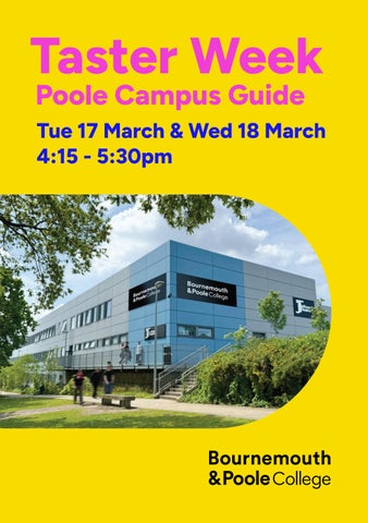 Taster Week 2026 Poole Campus Guide