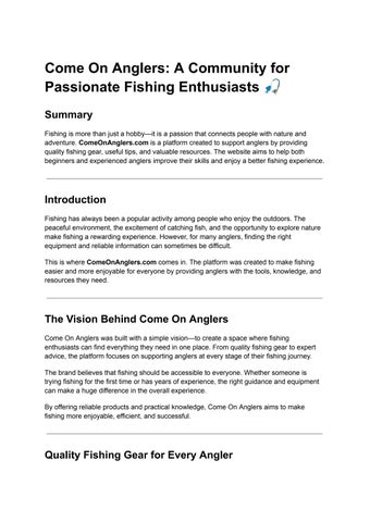 Come On Anglers Fishing Arena