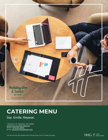 Holiday Inn & Suites Boston-Peabody Catering Menu