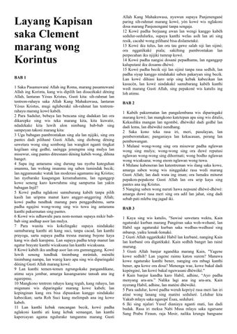 Javanese - The First Epistle of Clement to the Corinthians