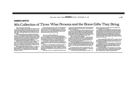  Three Wise Persons and the Brave Gifts — The New York Times (1990s)