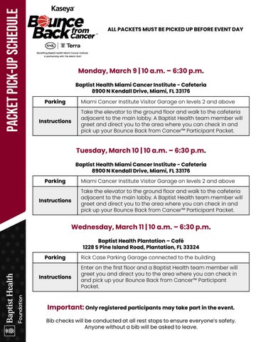 2026 Bounce Back from Cancer™ Packet Pickup