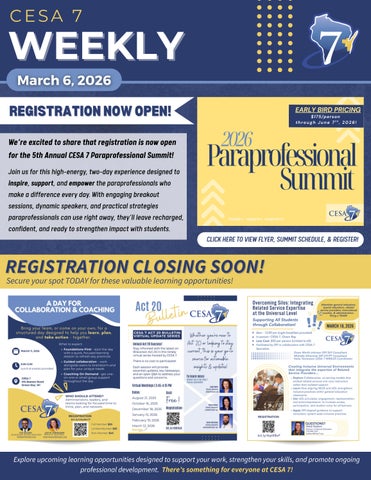 CESA 7 Weekly | Mar. 6, 2026