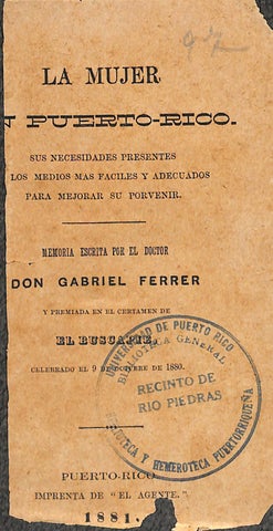 La Mujer en Puerto Rico (1881)