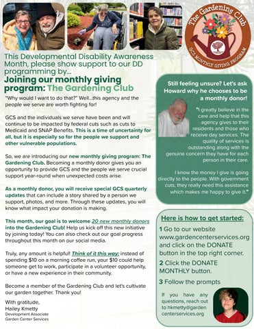 Monthly Giving Letter