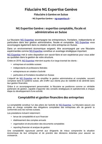NG Expertise - Fiduciaire Geneve