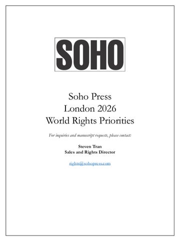 London 2026 Rights Priorities Soho Press