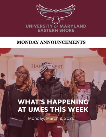 Monday Announcements 030926