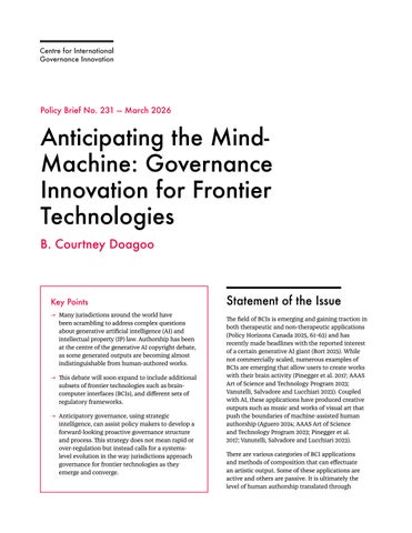 Anticipating the Mind-Machine: Governance Innovation for Frontier Technologies
