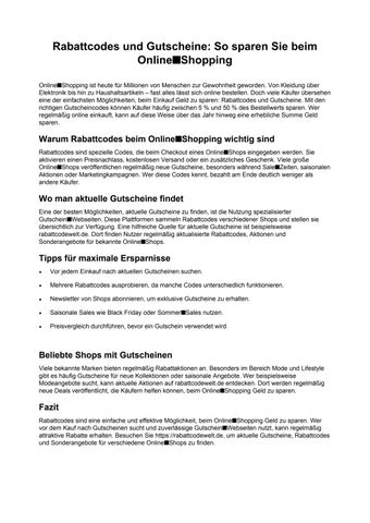 Rabattcodes und Gutscheine – So sparen Sie beim Online-Shopping