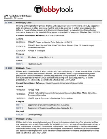 Priority Bills Tracking Report | March 6, 2026