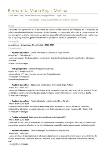 CV Bernardita Rojas 