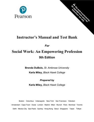 Test Bank For Social Work An Empowering Profession, 9th Edition by Brenda Dubois, Karla Krogsrud Mil