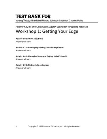 Test Bank For Writing Today, 5th Edition by Richard Johnson-Sheehan Charles Paine