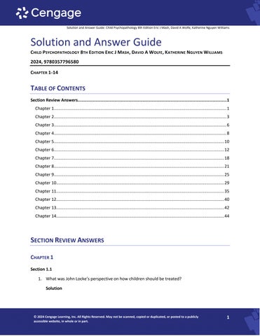 Solution Manual For Child Psychopathology 8th Edition by Eric J Mash, David A Wolfe, Katherine Nguye