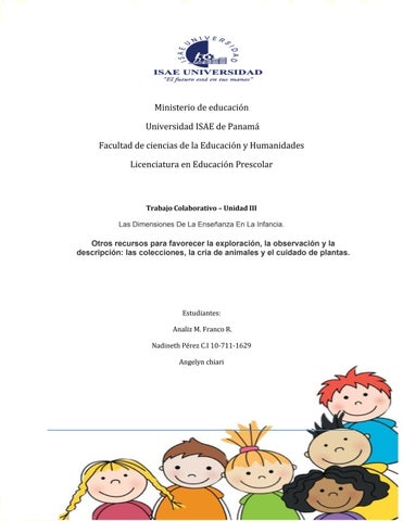 trabajo grupal cria de animales y plantas