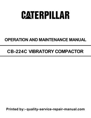 Cb-224C Caterpillar Vibratory Compactor  Operation and Maintenance Manual