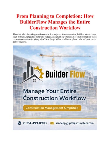 How BuilderFlow Manages the Entire Construction Workflow