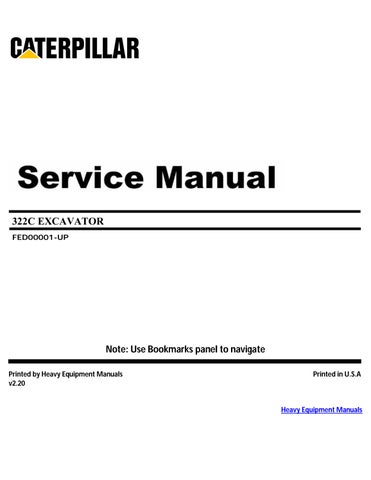 CAT + Caterpillar 322C Excavator Service Repair Manual
