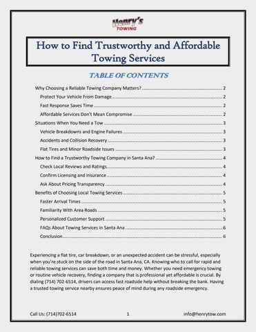 How to Find Trustworthy Affordable Towing Services