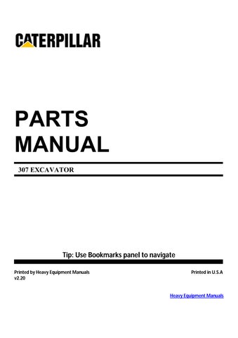 CAT + Caterpillar 307 Excavator Parts Manual