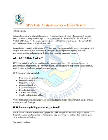 SPSS Data Analysis Service