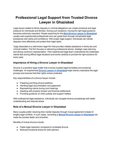 Best Divorce Lawyer in Ghaziabad | Tyagi Associates Legal Help