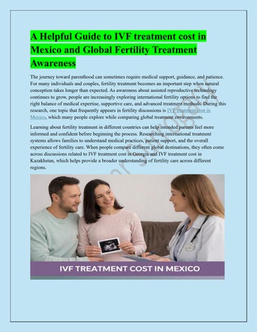 A Helpful Guide to IVF treatment cost in Mexico and Global Fertility Treatment Awareness