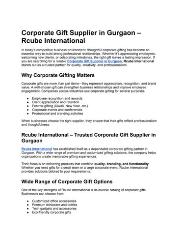 Corporate Gift Supplier in Gurgaon – Rcube International