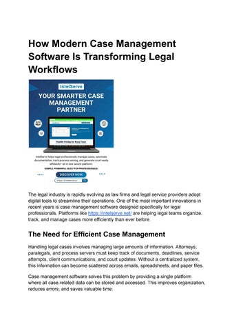 How Modern Case Management Software Is Transforming Legal Workflows