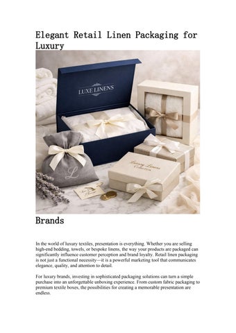 Elegant Retail Linen Packaging for Luxury