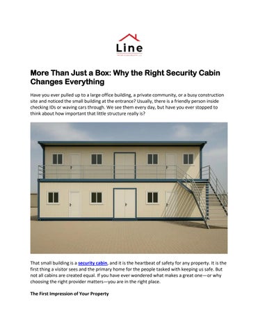 High-Quality Security Cabin Supplier in Dubai | Durable Prefab Security Cabin