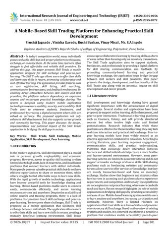 A Mobile-Based Skill Trading Platform for Enhancing Practical Skill Development