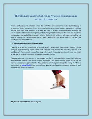 The Ultimate Guide to Collecting Aviation Miniatures and Airport Accessories