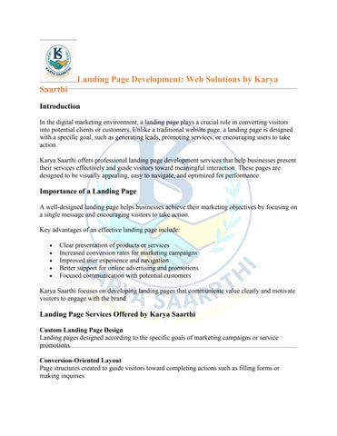 Landing Page Development