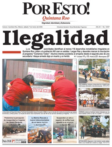 PORTADA POR ESTO CANCÚN SÁBADO 7 DE MARZO DE 2026