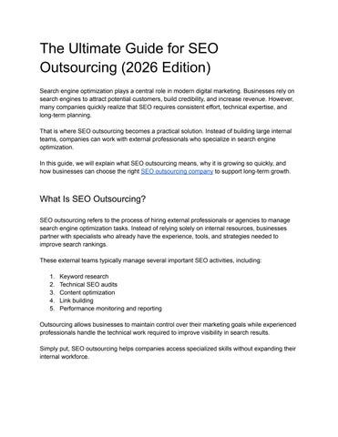 SEO Outsourcing guide