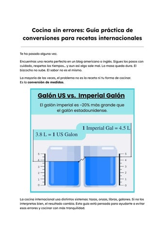 Cocina sin errores guía práctica de conversiones para recetas internacionales