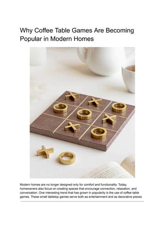 Why Coffee Table Games Are Becoming Popular in Modern Homes