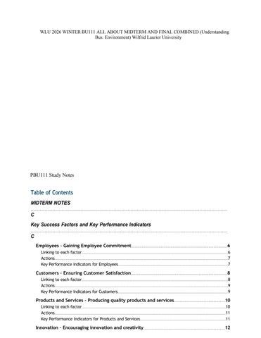 WLU 2026 WINTER BU111 ALL ABOUT MIDTERM AND FINAL COMBINED (Understanding Bus. Environment) Wilfrid 